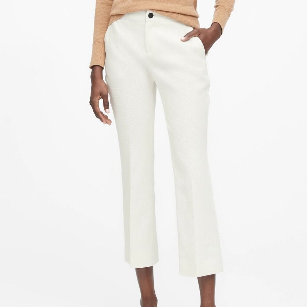 Banana Republic Crop Flare Pant White Sz 2